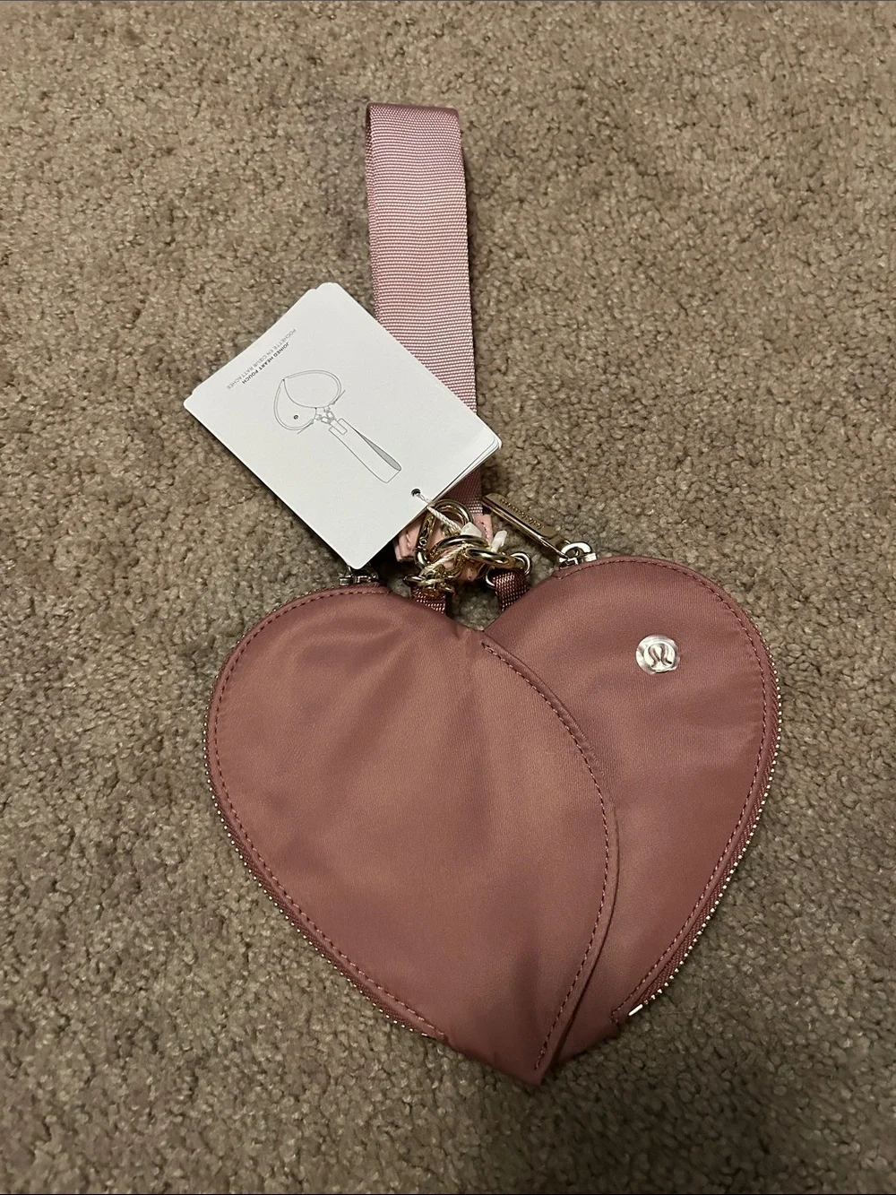 lululemon athletica Heart Wristlet Pouch - Dusty Pink